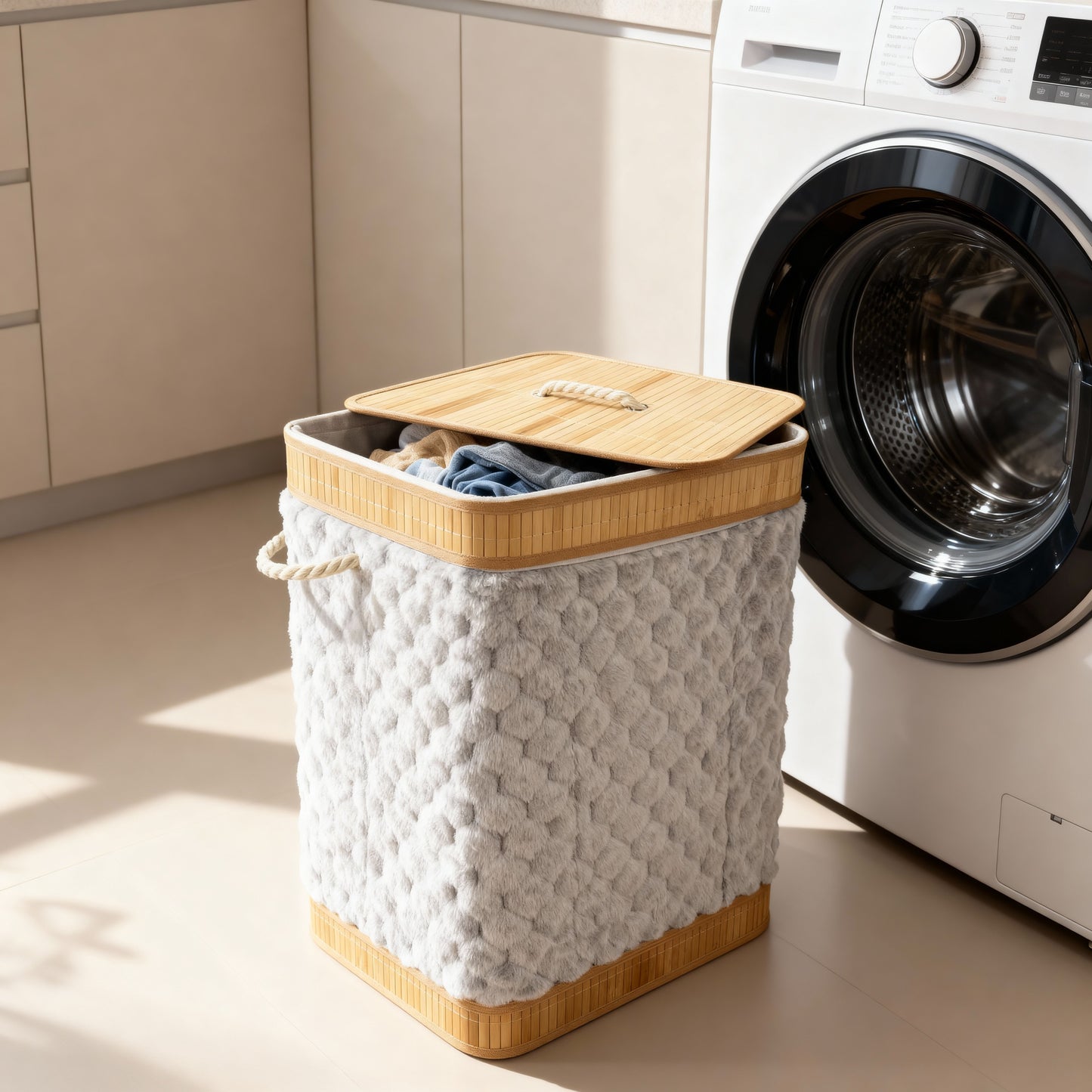 Panier à Linge en Bambou Pelucheux