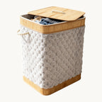 Plush Bamboo Laundry Basket