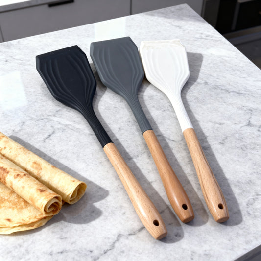 Spatule de cuisine en silicone avec manche en bois (Copie)
