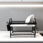 Compact 2-Tier Dish Drying Rack