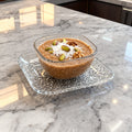 Crystal Glass Bowl & Tray Set
