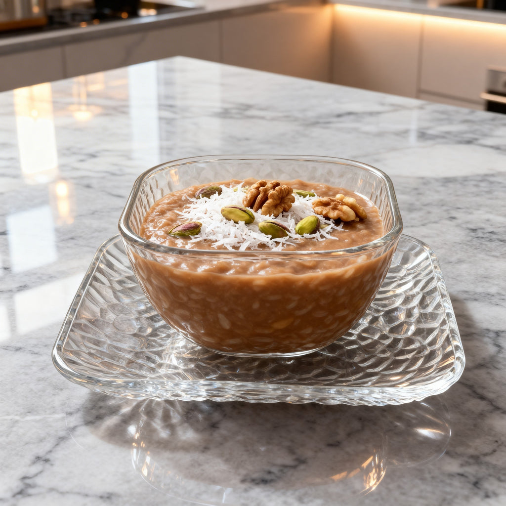 Crystal Glass Bowl & Tray Set