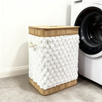 Plush Bamboo Laundry Basket