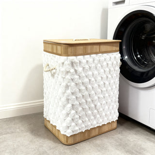 Plush Bamboo Laundry Basket