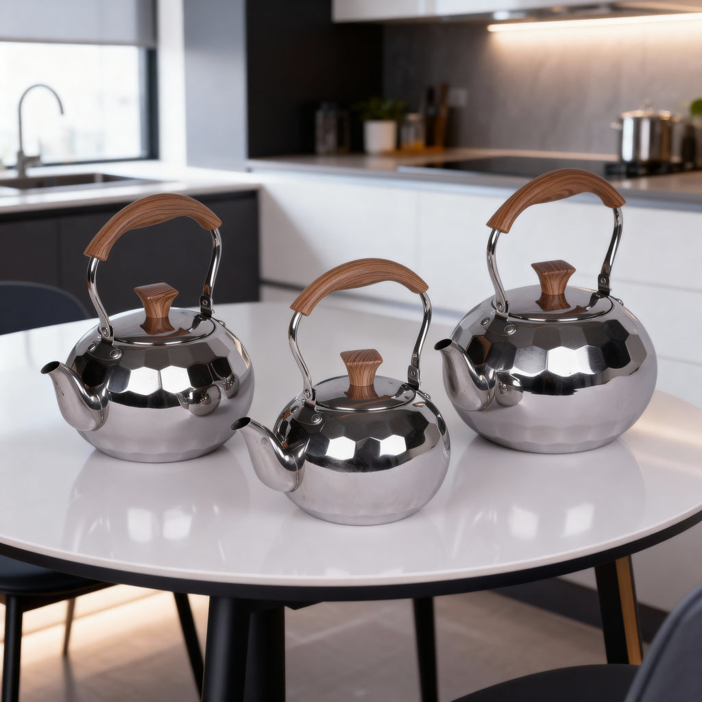 WoodCraft Stainless Steel Kettle Set