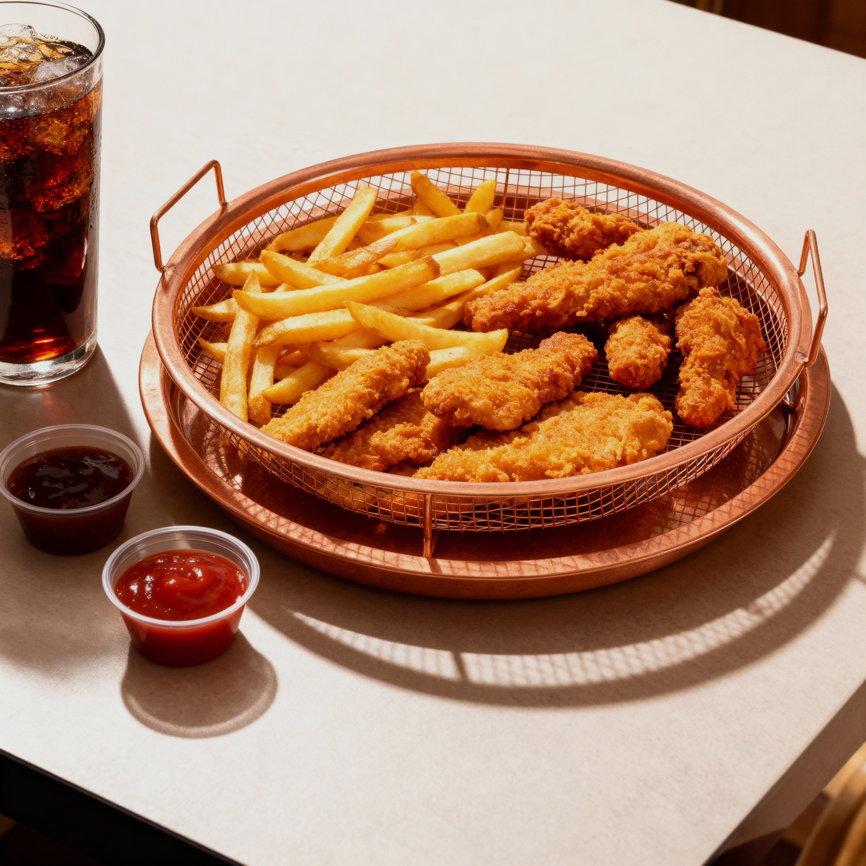 صينية دائرية من النحاس لحفظ الخضروات