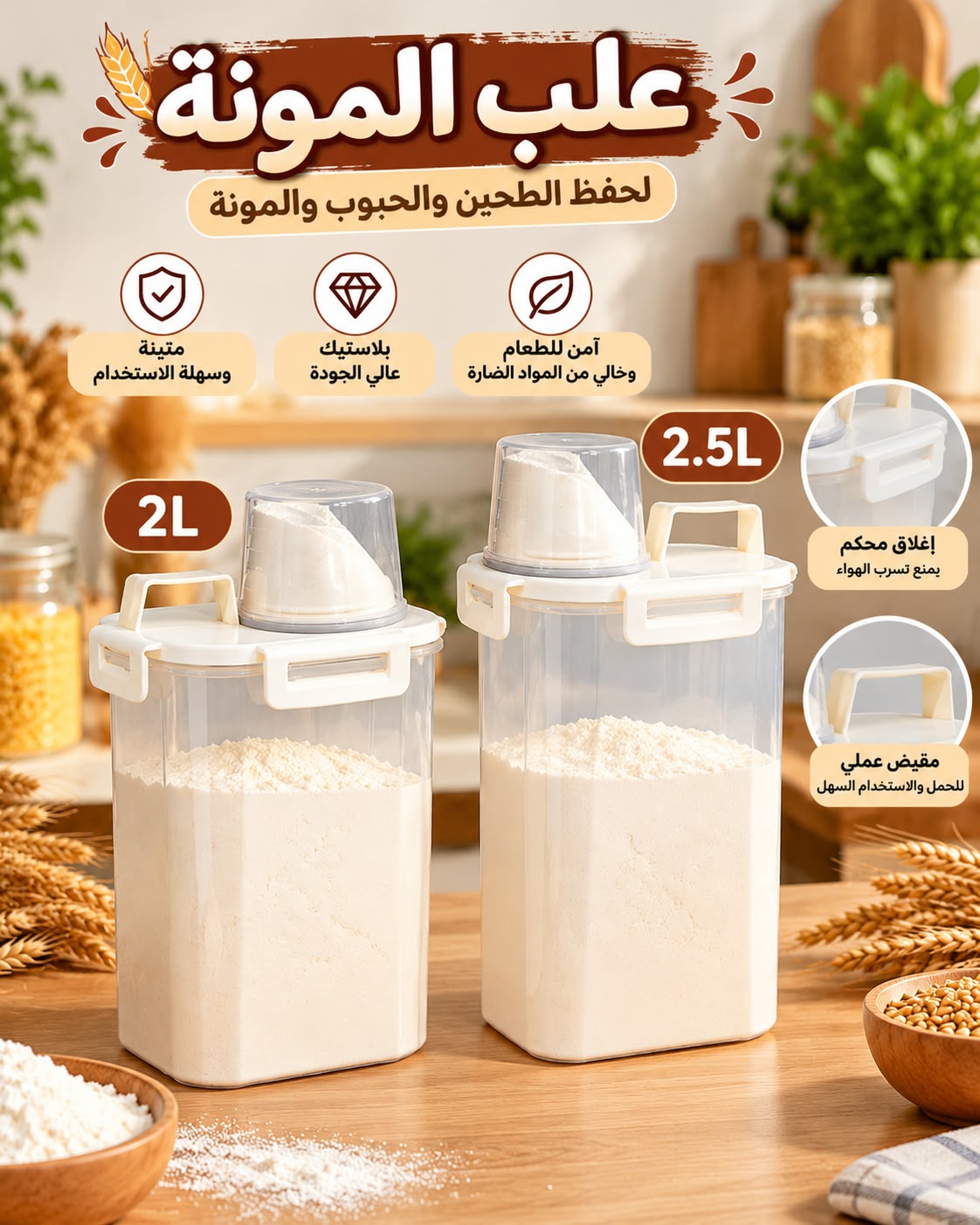 حاوية تخزين طعام محكمة الإغلاق متعددة الأغراض