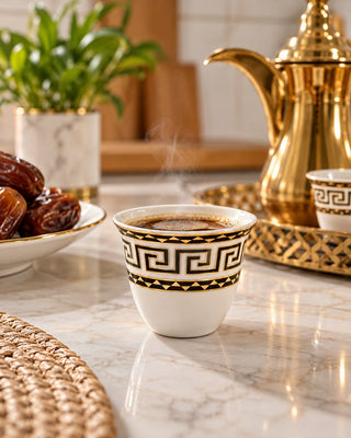 12-Piece Arabic Coffee Cup Set – Black & Gold