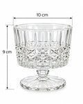 Clear patterned pedestal glass dessert bowl
