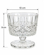 Clear patterned pedestal glass dessert bowl