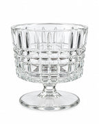 Clear patterned pedestal glass dessert bowl