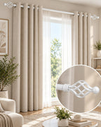 Extendable lattice finial curtain rod in four colors