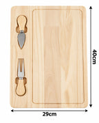 Bamboo Cheese Serving Board with 2 Utensils