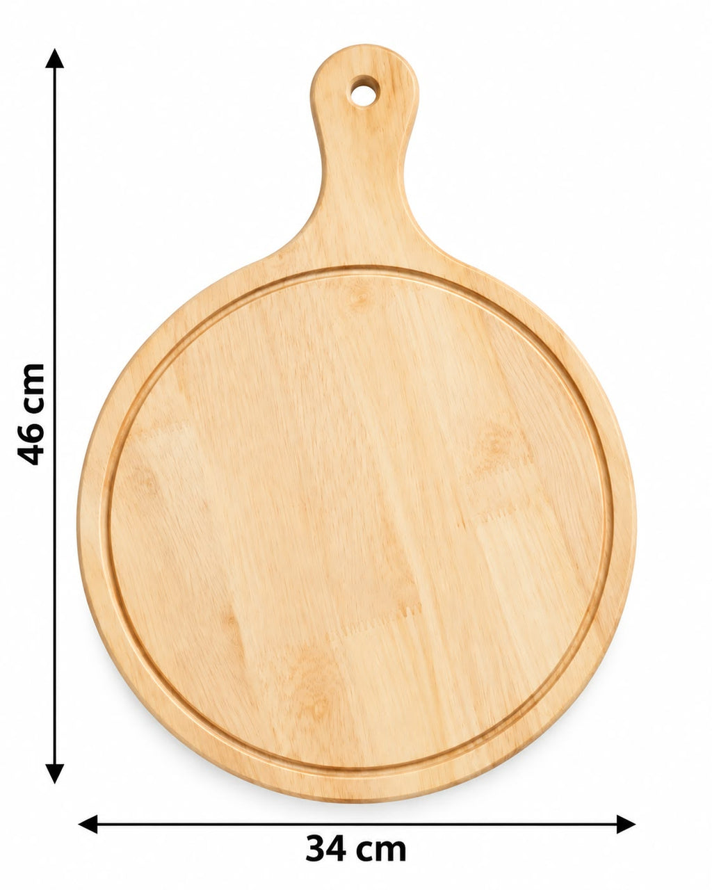 Round Bamboo Pizza Serving Board with Handle