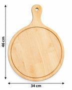 Round Bamboo Pizza Serving Board with Handle