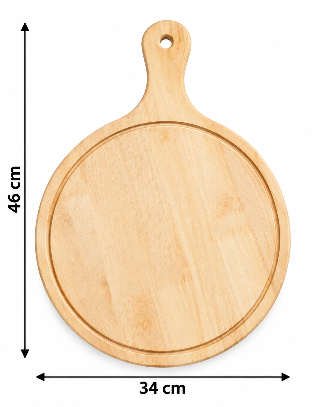 Round Bamboo Pizza Serving Board with Handle