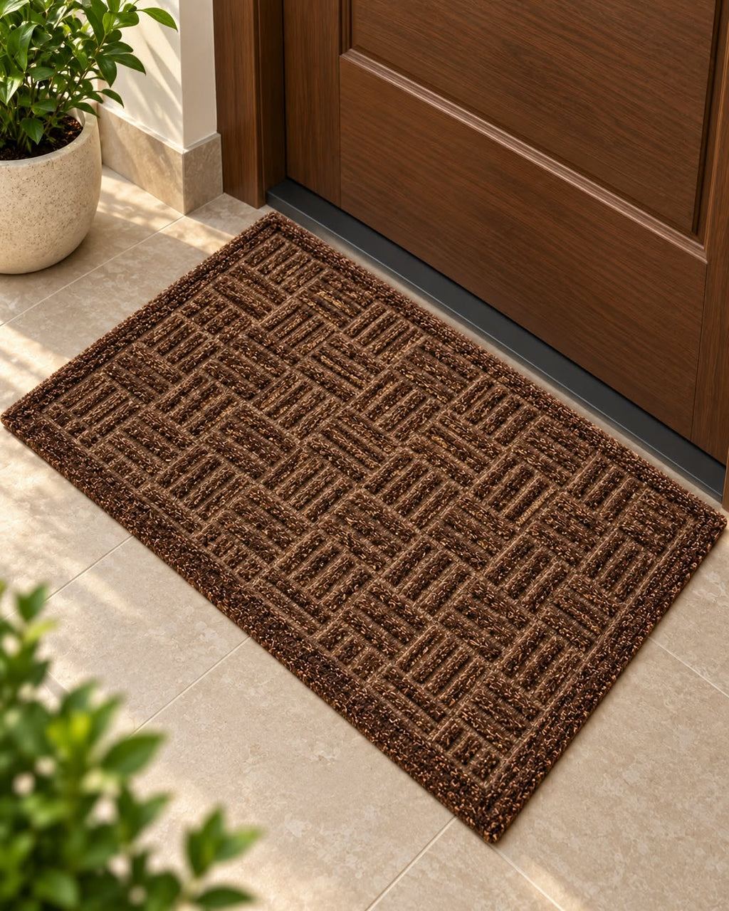 Basket weave doormat design 1