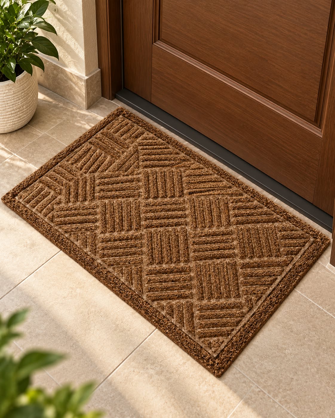 Diagonal Basket-Weave Entrance Doormat
