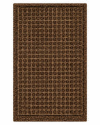 Square grid textured doormat in black and brown
