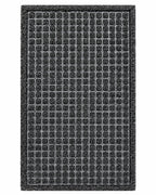 Square grid textured doormat in black and brown