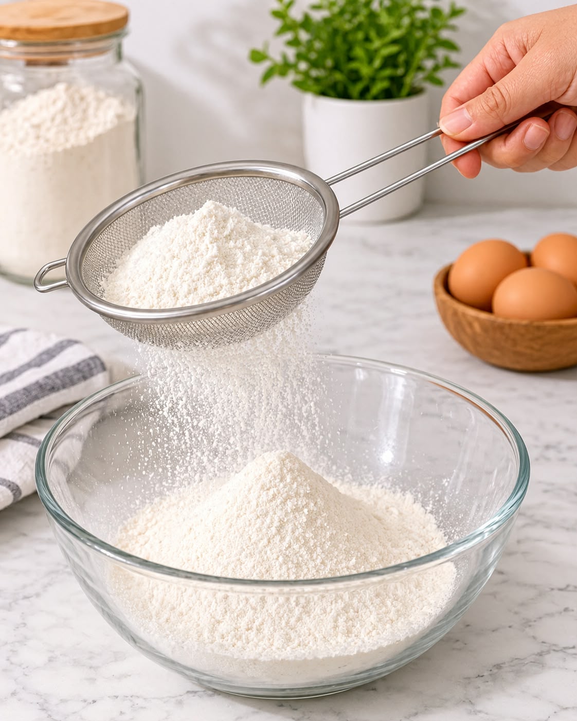 Stainless steel mesh strainer sifting flour