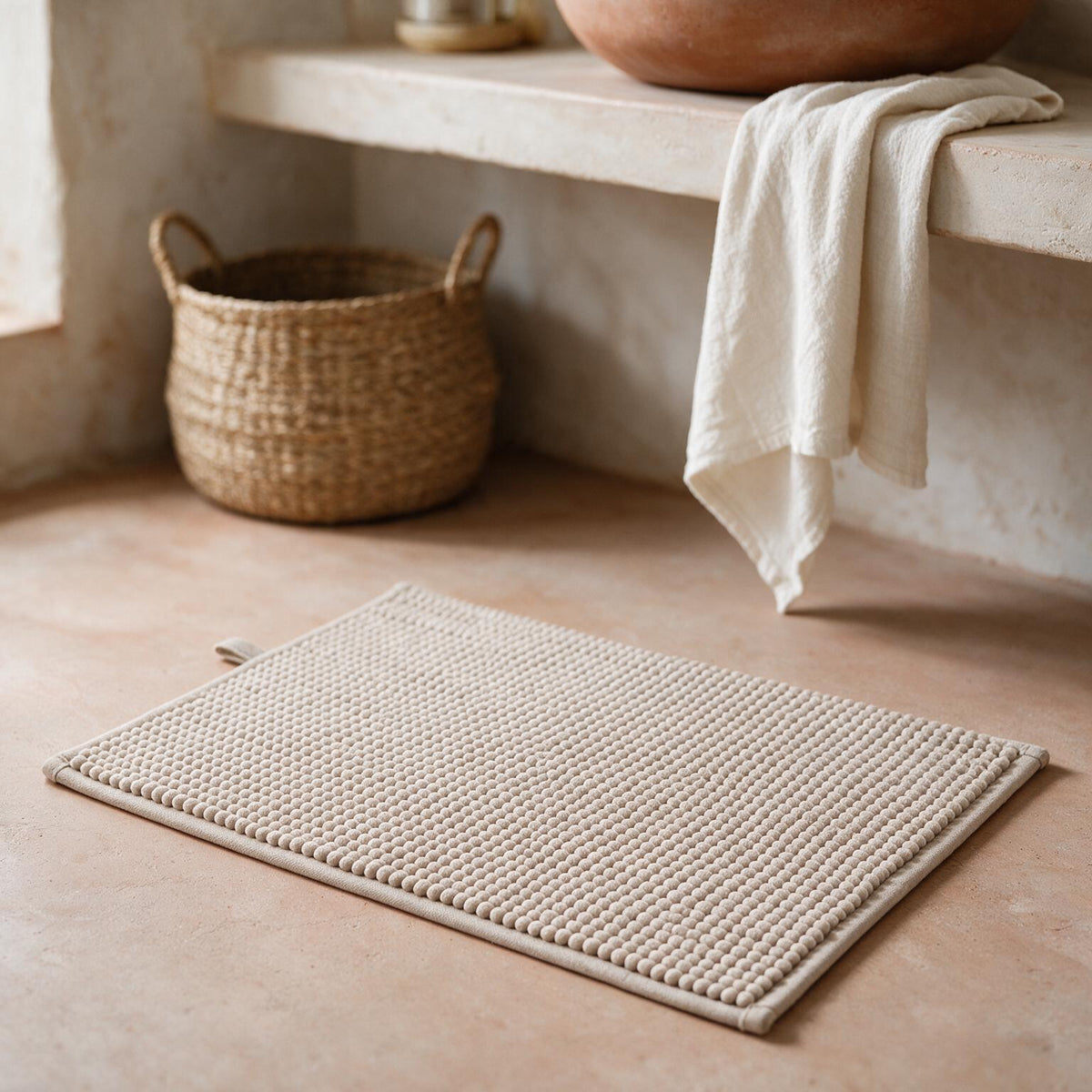 Soft Absorbent Plain Chenille Bathroom Mat