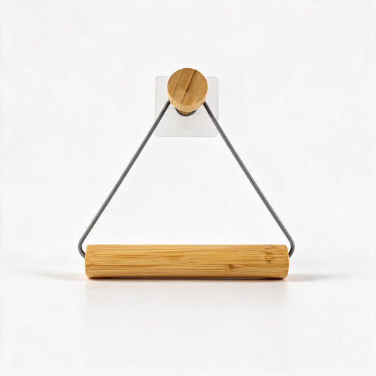 No-Drill Hanging Bamboo Towel Bar