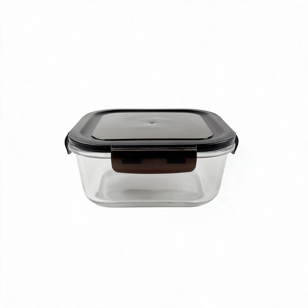 Glass Food Storage Container with Locking Lid-Square