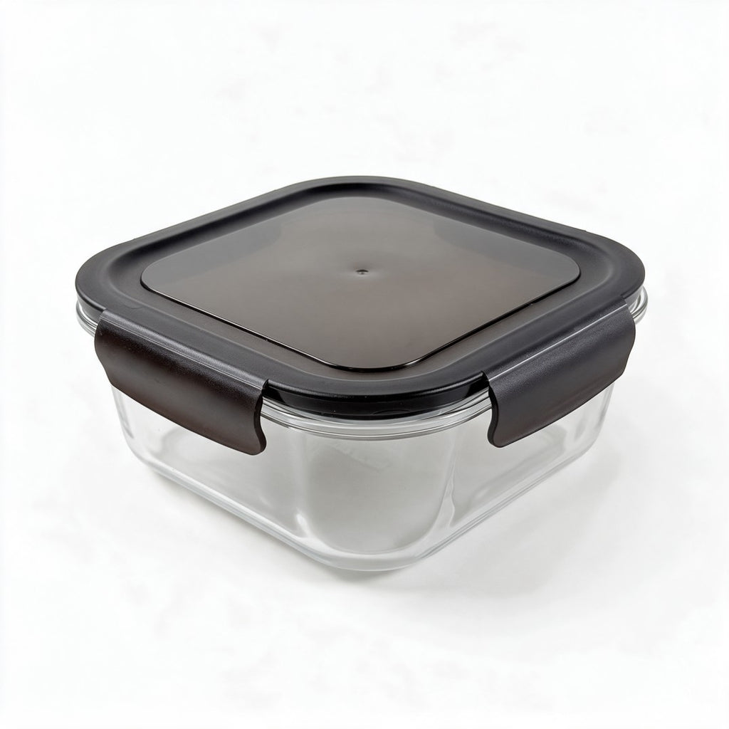 Glass Food Storage Container with Locking Lid-Square