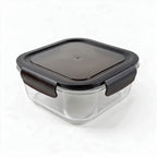 Glass Food Storage Container with Locking Lid-Square