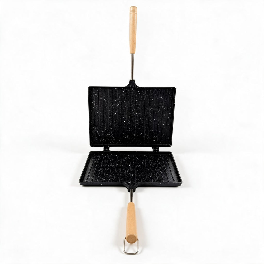 Non-Stick Grill Pan with Wooden Handles