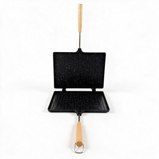 Non-Stick Grill Pan with Wooden Handles