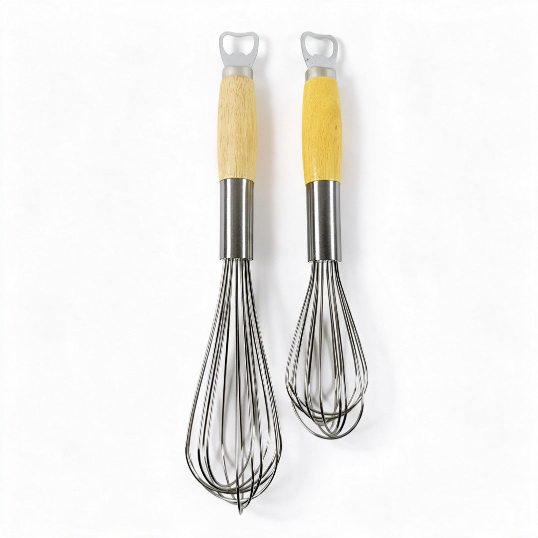 Stainless Steel Balloon Whisk with Wooden Handle