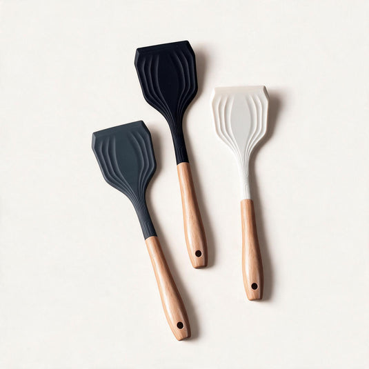 Silicone Turner Spatula with Wooden Handle