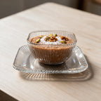 Crystal Glass Bowl & Tray Set