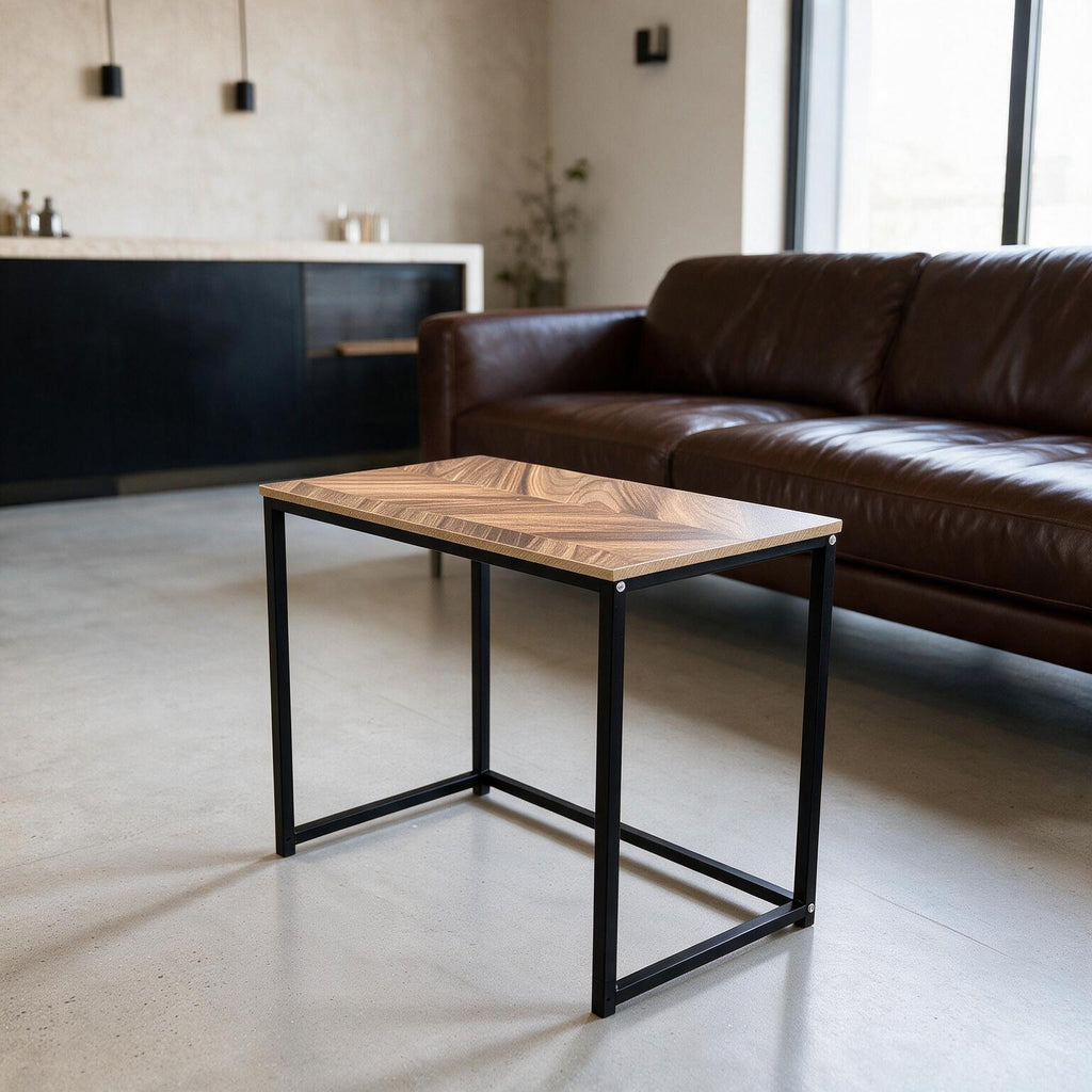 3-Piece Industrial Wood Nesting Table Set