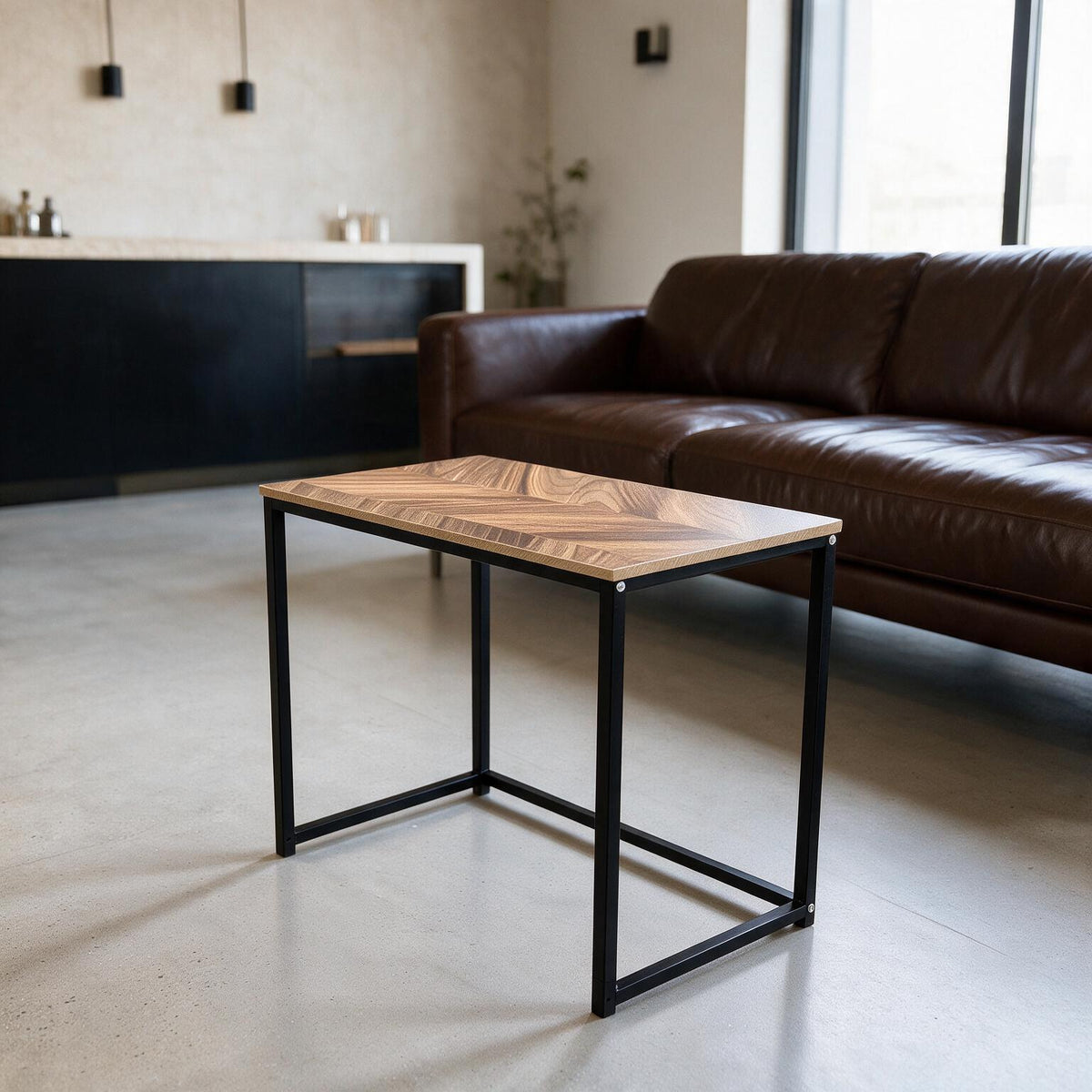 3-Piece Industrial Wood Nesting Table Set