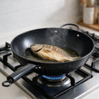 Granite Non-Stick Wok Pan with Long Black Handle