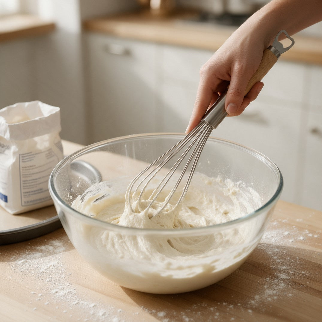 Stainless Steel Balloon Whisk with Wooden Handle