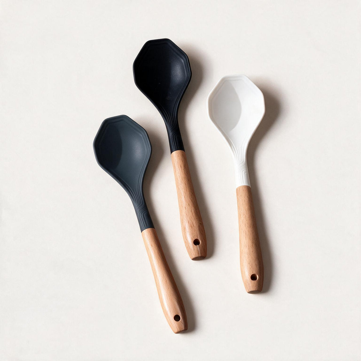 Silicone Serving Spoon with Wooden Handle