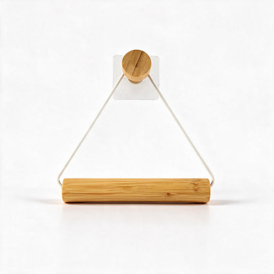 No-Drill Hanging Bamboo Towel Bar