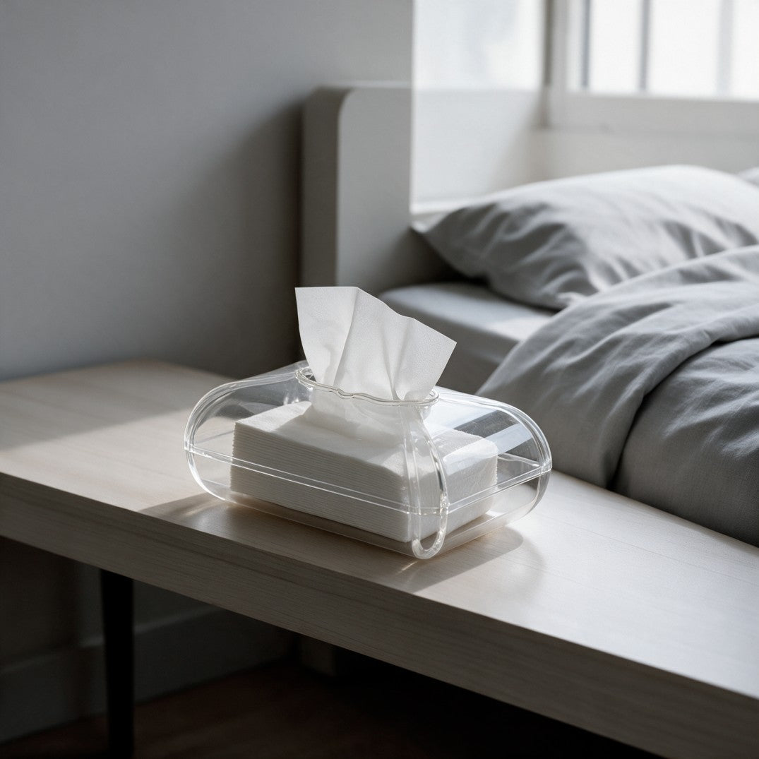 Clear Smooth Plexi Tissue Box