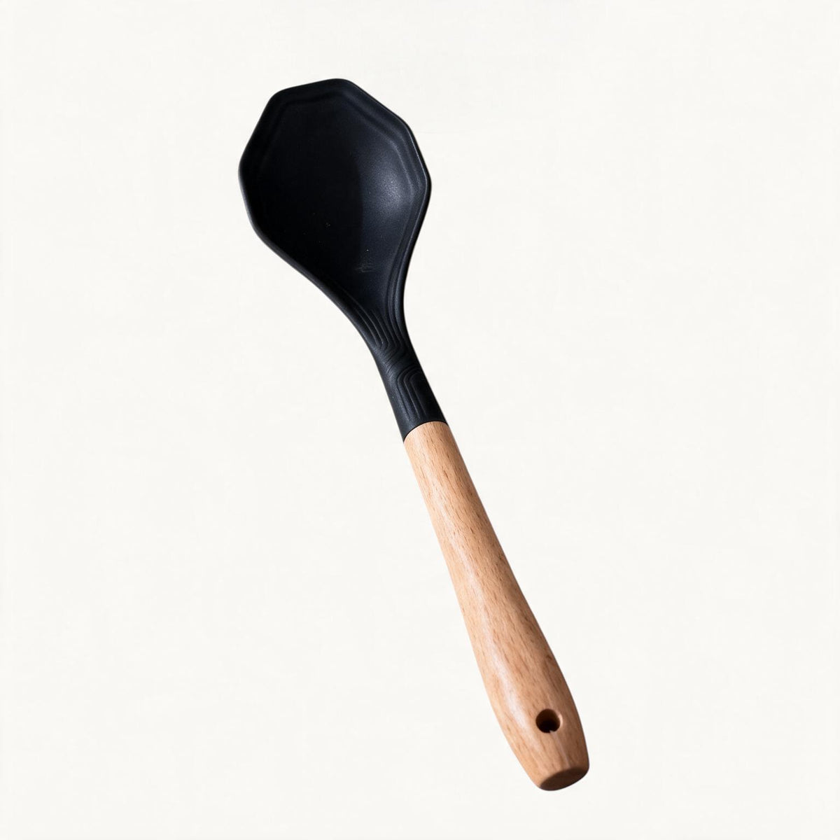 Silicone Serving Spoon with Wooden Handle