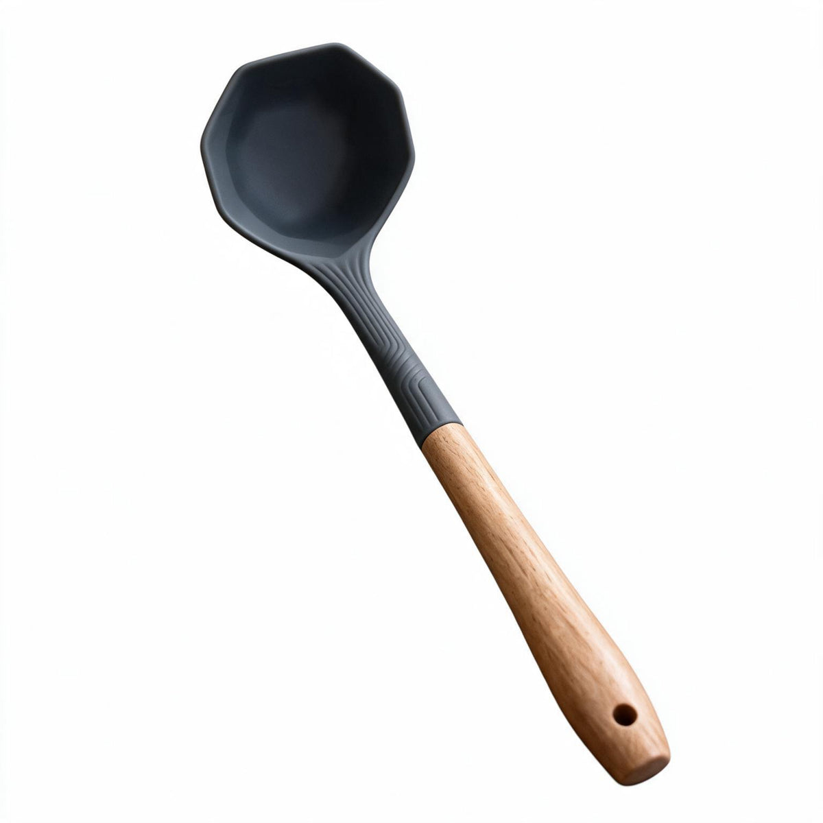 Silicone Soup Ladle with Wooden Handle