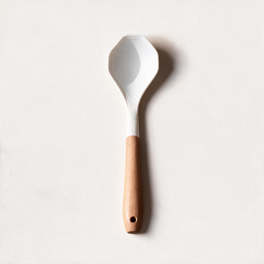 Silicone Serving Spoon with Wooden Handle