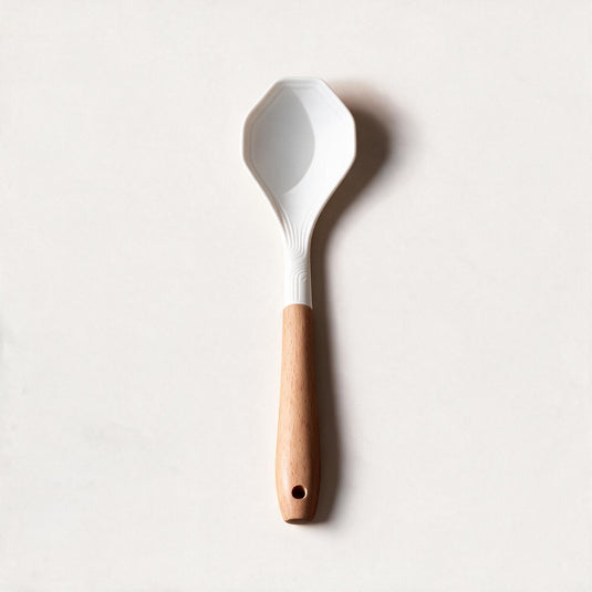 Silicone Serving Spoon with Wooden Handle