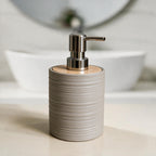 Bathroom Accessories Set with Bamboo Lids – 8 Pieces