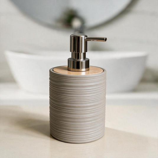 Ensemble d'accessoires de salle de bain avec couvercles en bambou – 8 pièces