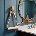 Boho Jute Rope Towel Holder with Wooden Bar – No Drill
