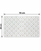 White non-slip shower bath mat 70 x 40 cm